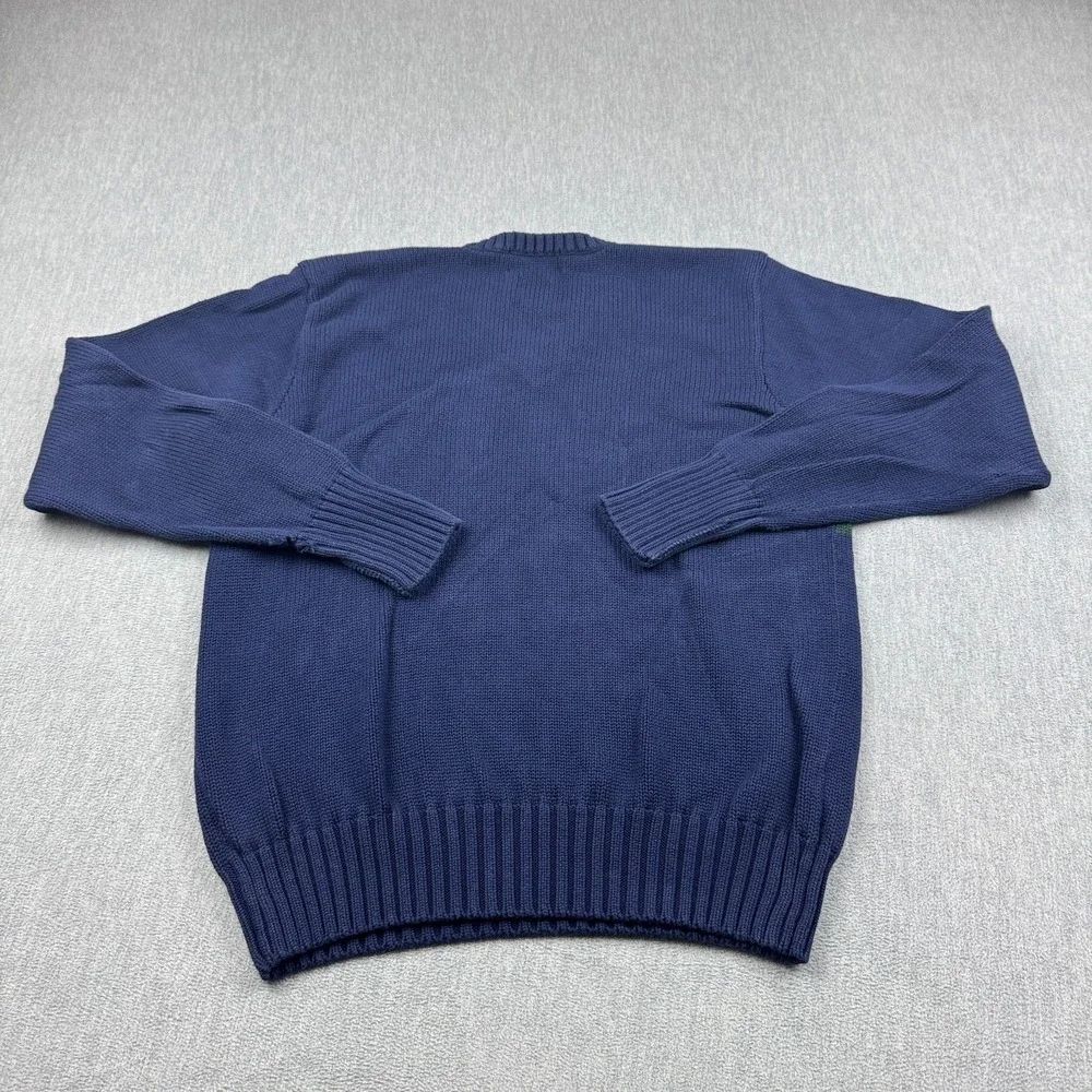 Vintage Polo Ralph Lauren Sweater Mens Medium Blue V Neck‎ Pullover Cotton Knit